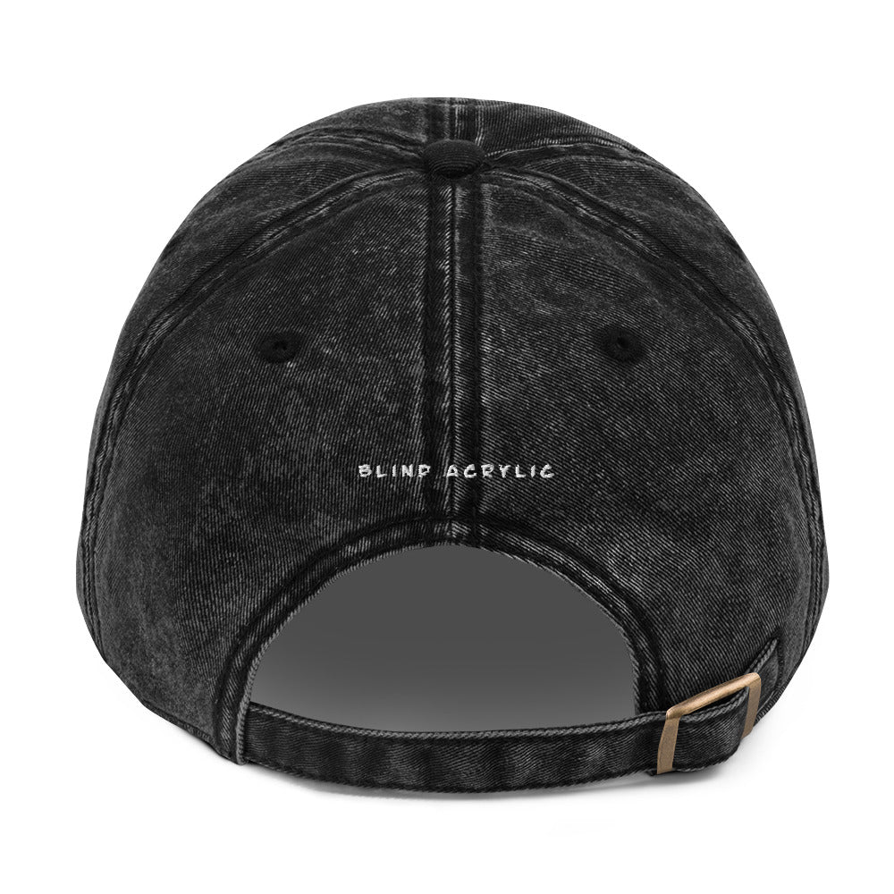 Blind Acrylic Logo Vintage Dad Hat In Black