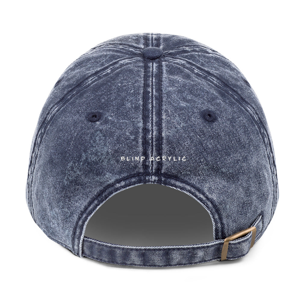 Blind Acrylic Logo Vintage Dad Hat In Blue